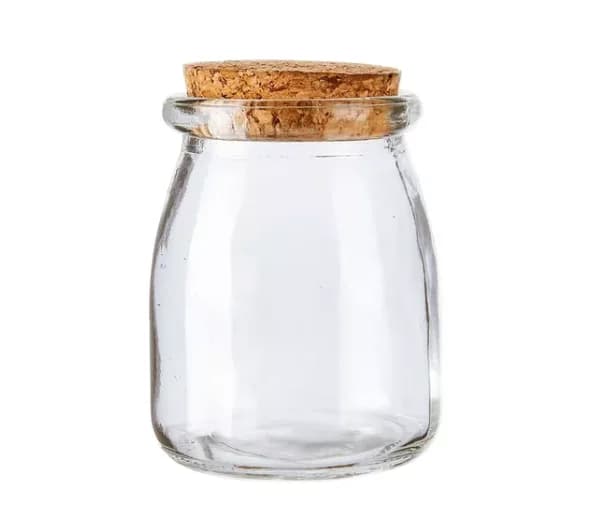 POTE DE VIDRO 200ml COM ROLHA